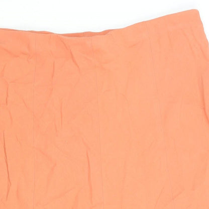 Marks and Spencer Womens Orange Lyocell A-Line Skirt Size 16