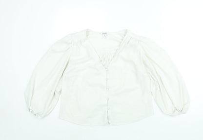 Womens UK Size M Monki White Basic Blouse