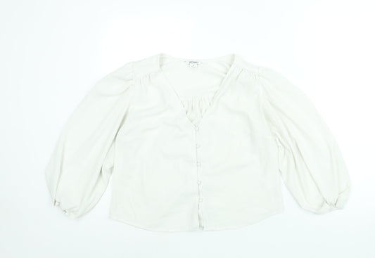 Womens UK Size M Monki White Basic Blouse