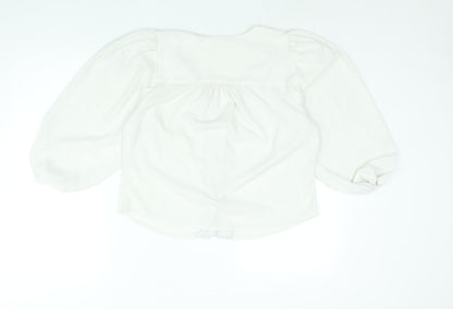 Womens UK Size M Monki White Basic Blouse