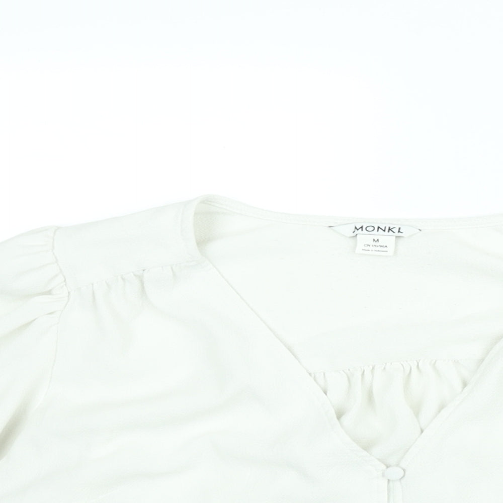 Womens UK Size M Monki White Basic Blouse
