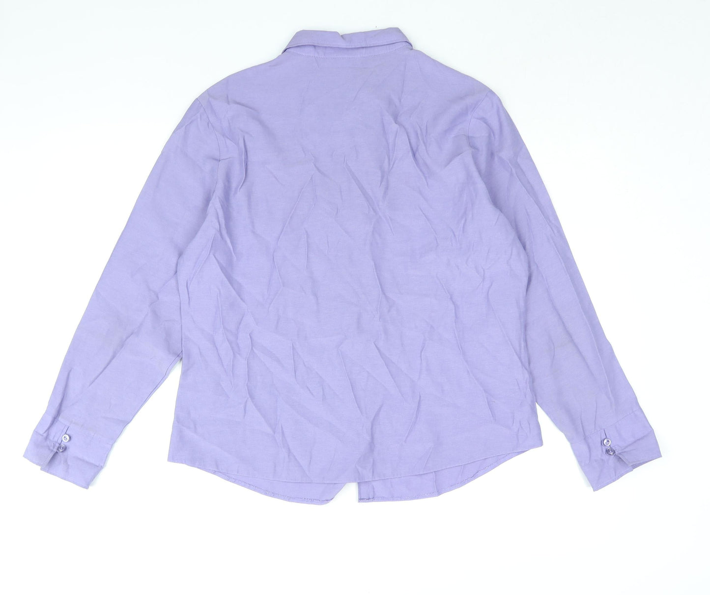 Womens UK Size 18 Sara Purple Basic Button-Up