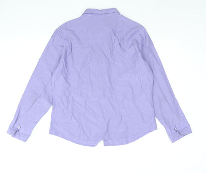 Womens UK Size 18 Sara Purple Basic Button-Up