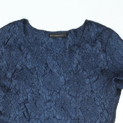 Womens UK Size M Just Elegance Blue Basic Blouse