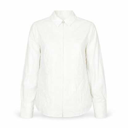 Style&co. Womens White Cotton Basic Blouse Size 8 Collared - Lace Trim