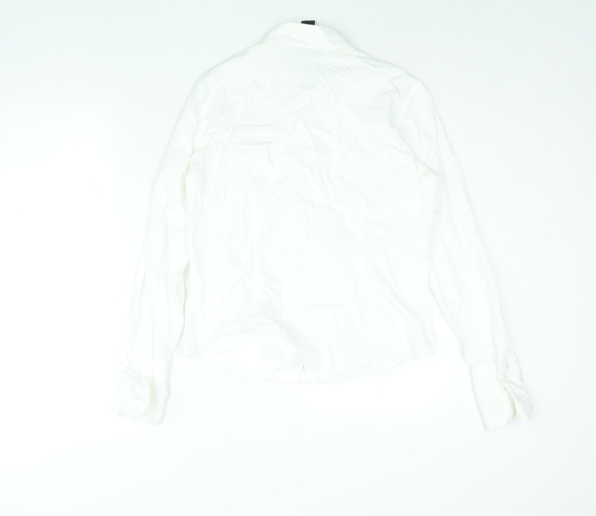 Style&co. Womens White Cotton Basic Blouse Size 8 Collared - Lace Trim
