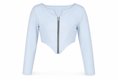 Womens UK Size 16 Boohoo Blue Cropped Blouse