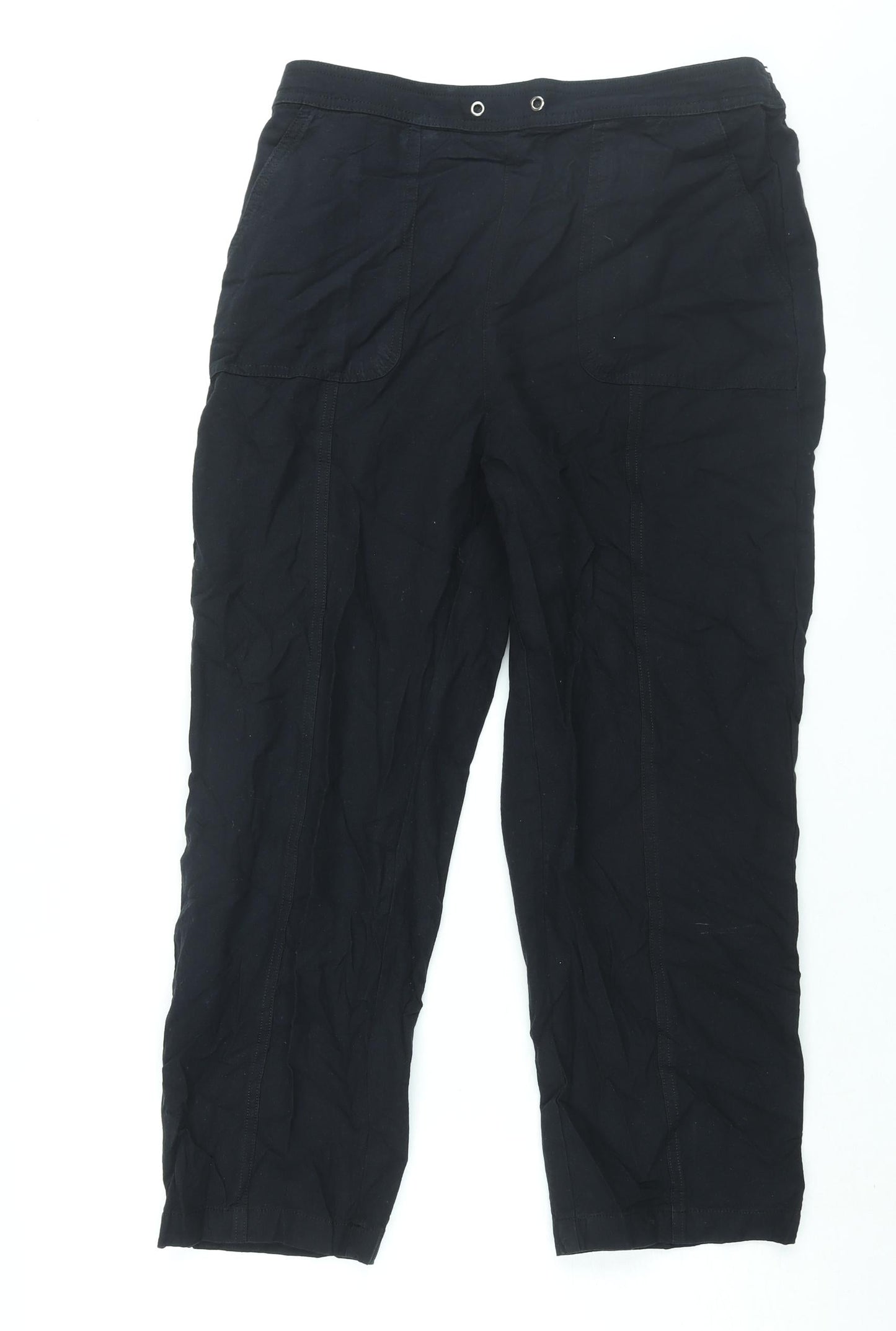 Womens UK Size 32 in EWM Regular Fit  Black Trousers