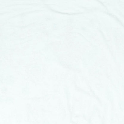 Bonmarché Womens White Viscose Basic Blouse Size 14 Round Neck - Geometric Print