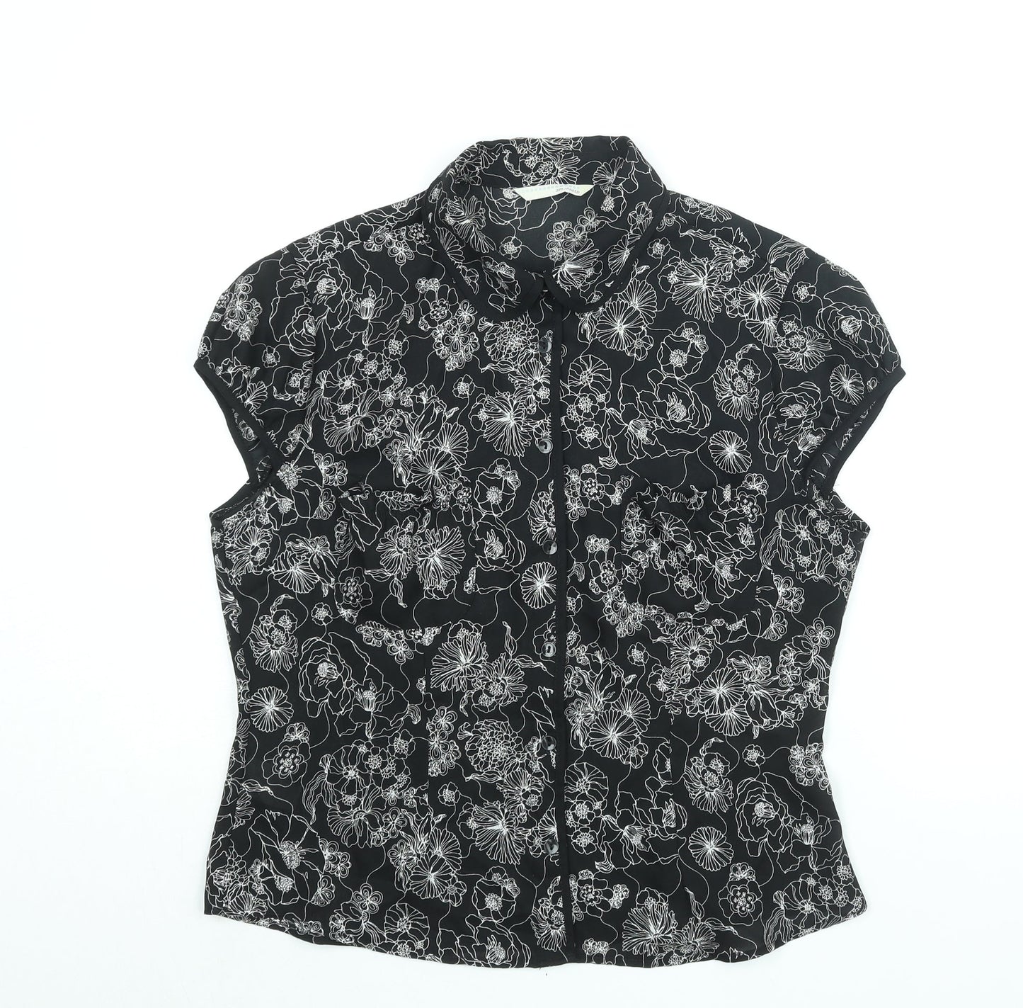 Womens UK Size 14 AMARANTO Black Basic Blouse