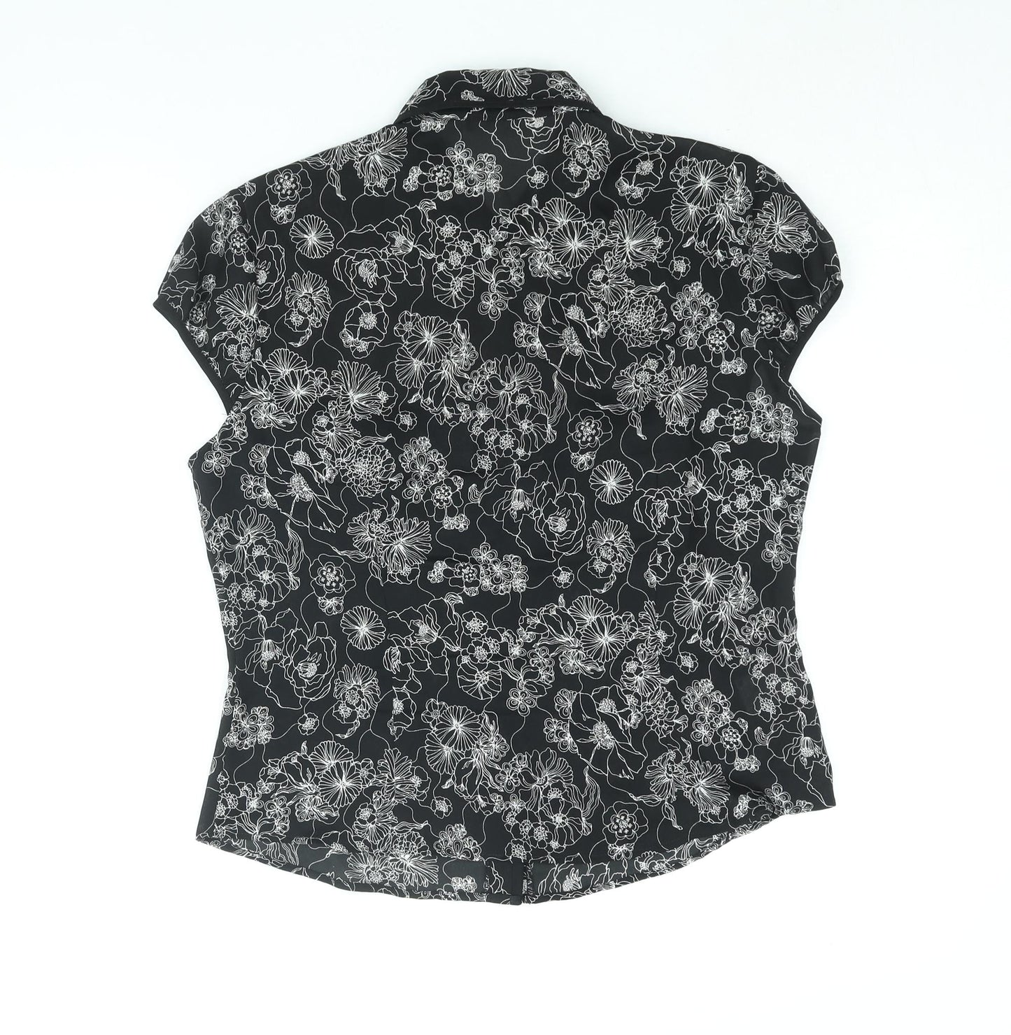Womens UK Size 14 AMARANTO Black Basic Blouse