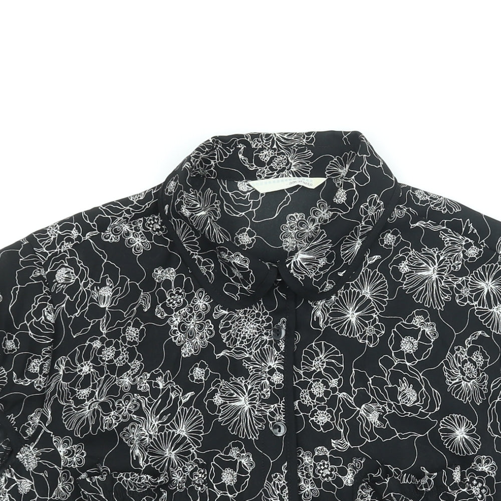 Womens UK Size 14 AMARANTO Black Basic Blouse