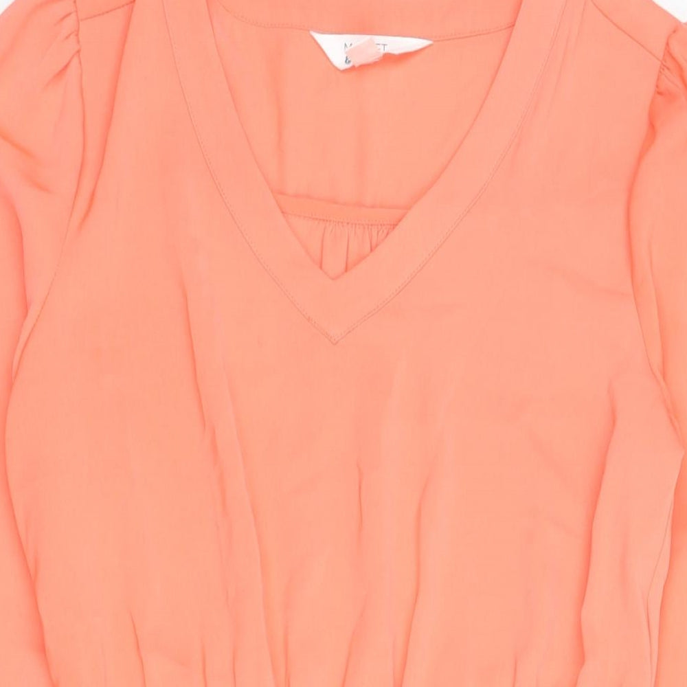 Market Spruce Womens Pink Polyester Shift Size S V-Neck Pullover - Embroidered Cut Out Detail