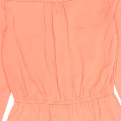 Market Spruce Womens Pink Polyester Shift Size S V-Neck Pullover - Embroidered Cut Out Detail