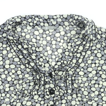 Mia Moda Womens Grey Geometric Polyester Basic Blouse Size 16 Collared - Frill