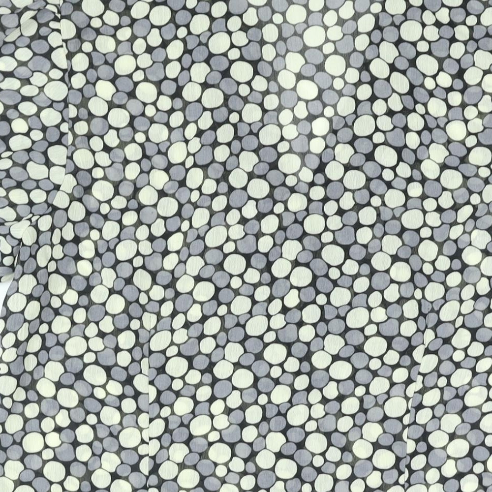 Mia Moda Womens Grey Geometric Polyester Basic Blouse Size 16 Collared - Frill