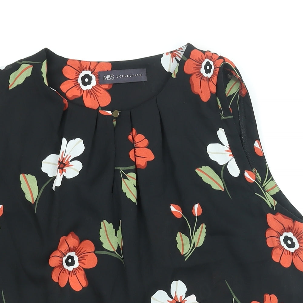 Womens UK Size 10 Marks and Spencer Black Camisole Blouse