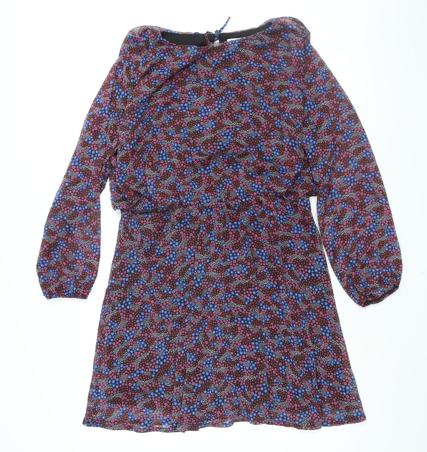 La Redoute Womens Multicoloured Floral Polyester Shift Size 14 Round Neck Tie