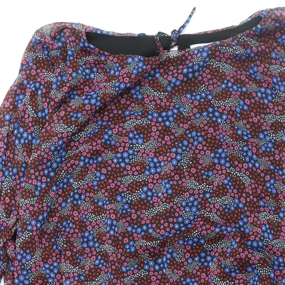 La Redoute Womens Multicoloured Floral Polyester Shift Size 14 Round Neck Tie