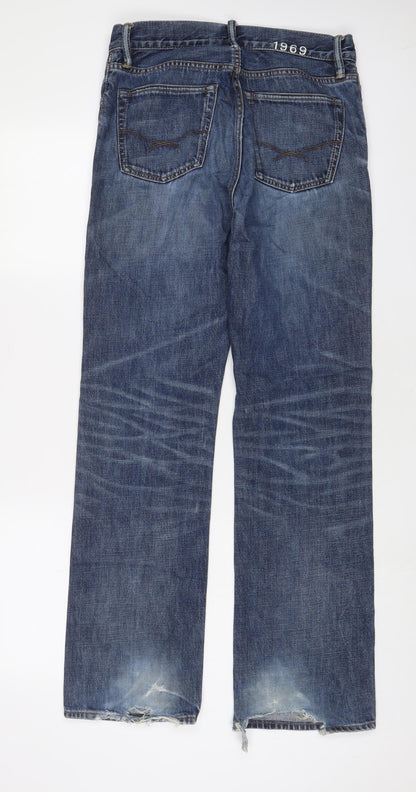 Gap Mens Blue Cotton Straight Jeans Size 28 in L32 in Regular Zip