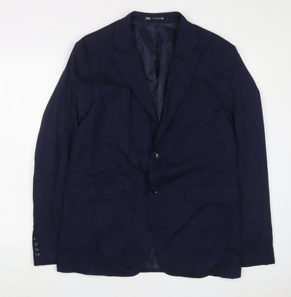 Mens UK Size 42 Zara Regular Blue Suit Jacket