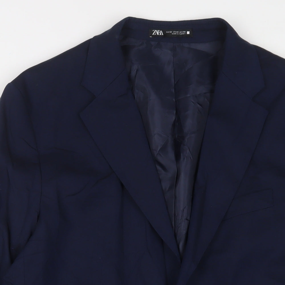 Mens UK Size 42 Zara Regular Blue Suit Jacket