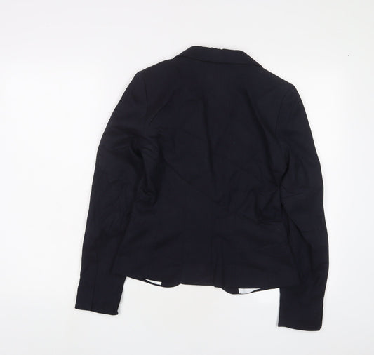 H&M Womens Blue Jacket Blazer Size 6 Button