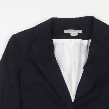 H&M Womens Blue Jacket Blazer Size 6 Button