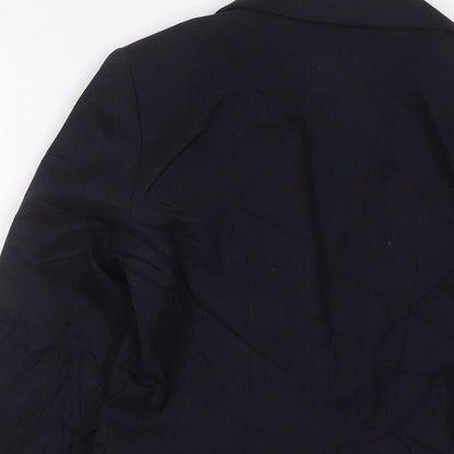 H&M Womens Blue Jacket Blazer Size 6 Button