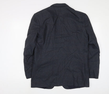 Bruce Corman Mens Blue Wool Jacket Suit Jacket Size 40 Regular