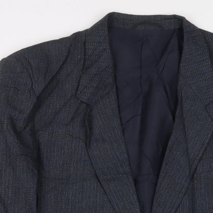 Bruce Corman Mens Blue Wool Jacket Suit Jacket Size 40 Regular