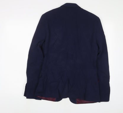 ASOS Mens Blue Polyester Jacket Suit Jacket Size 38 Regular