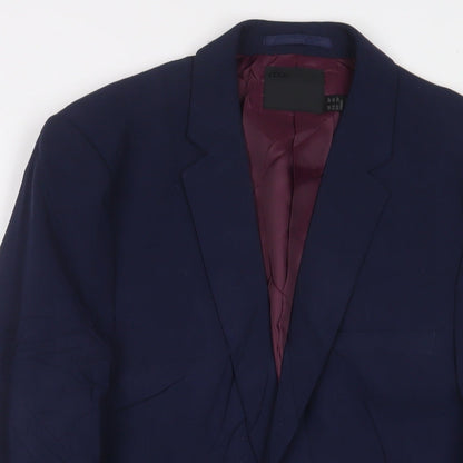 ASOS Mens Blue Polyester Jacket Suit Jacket Size 38 Regular