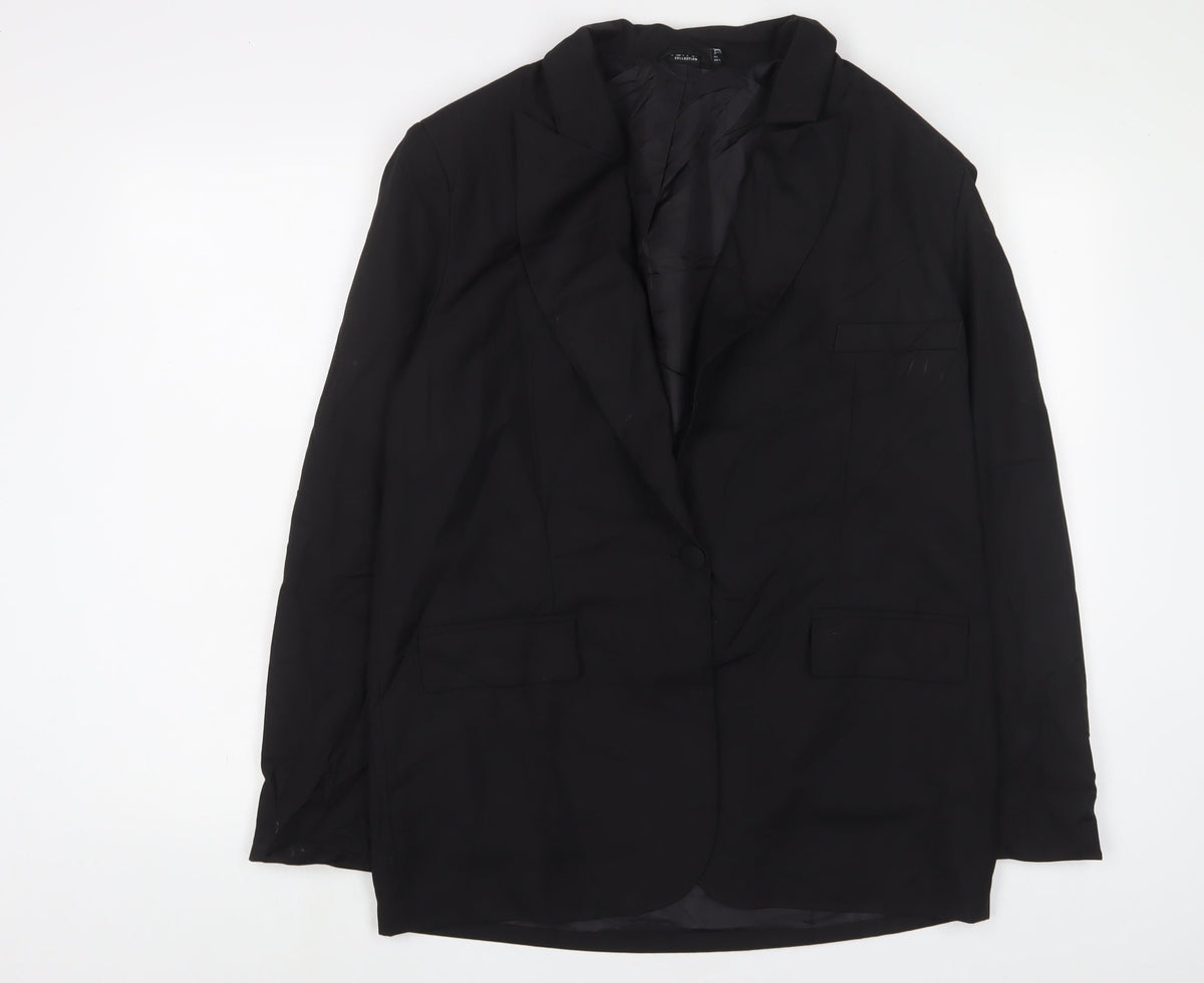 nasty ga Womens Black Jacket Blazer Size 10 Button