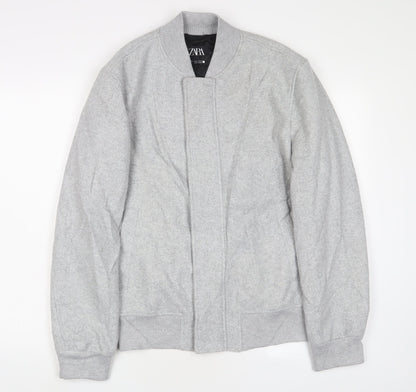 zaa Womens Grey Bomber Jacket Jacket Size M Zip