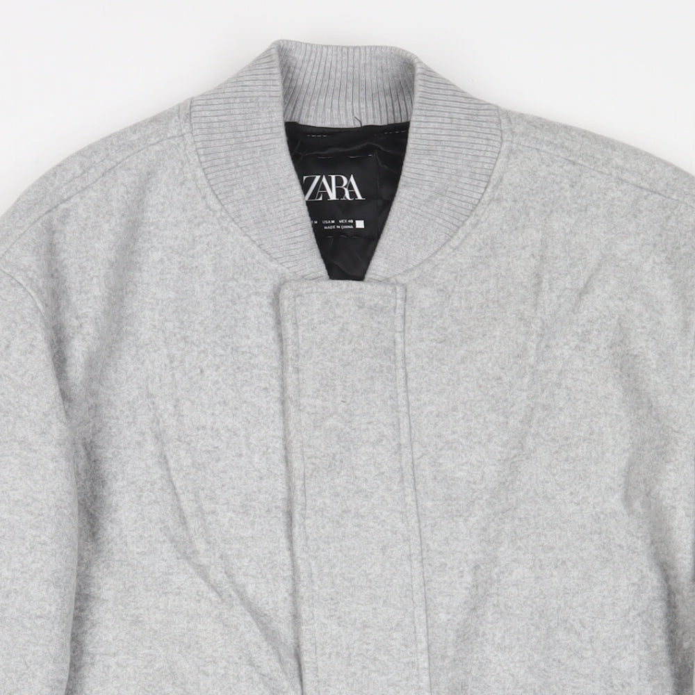 zaa Womens Grey Bomber Jacket Jacket Size M Zip