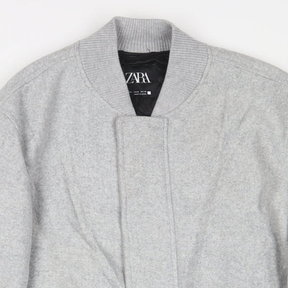 zaa Womens Grey Bomber Jacket Jacket Size M Zip
