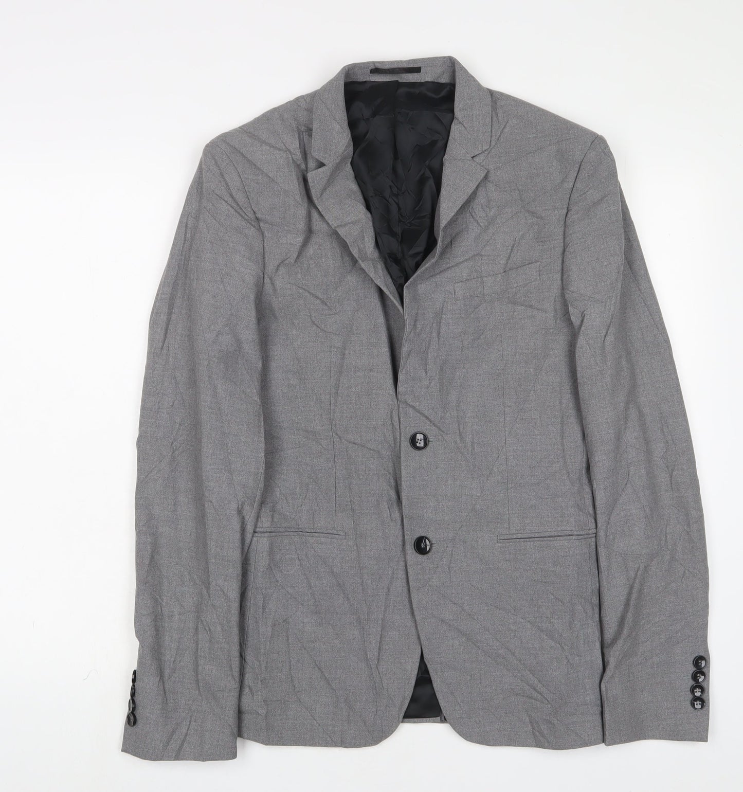 Mens UK Size 40 River Island Regular Grey Suit Jacket