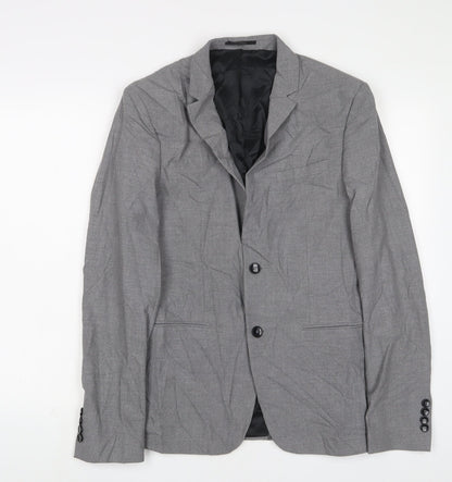 Mens UK Size 40 River Island Regular Grey Suit Jacket