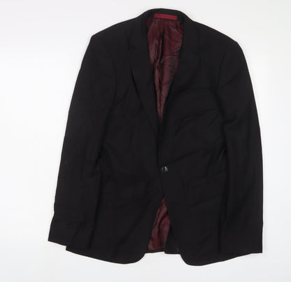 Mens UK Size 38 Topman Regular Black Suit Jacket