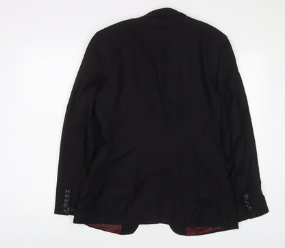 Mens UK Size 38 Topman Regular Black Suit Jacket