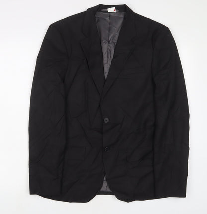 Mens UK Size 38 River Island Regular Black Suit Jacket