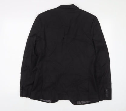 Mens UK Size 38 River Island Regular Black Suit Jacket