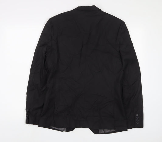 Mens UK Size 38 River Island Regular Black Suit Jacket