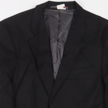 Mens UK Size 38 River Island Regular Black Suit Jacket