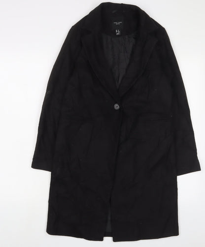 Womens UK Size 4 New Look Black Overcoat