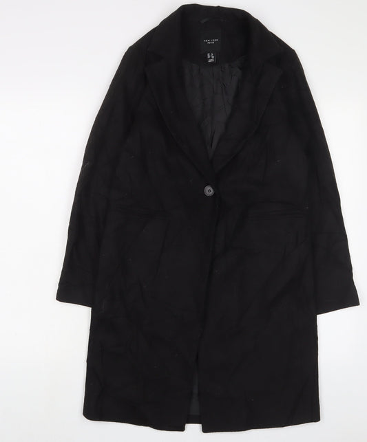 Womens UK Size 4 New Look Black Overcoat