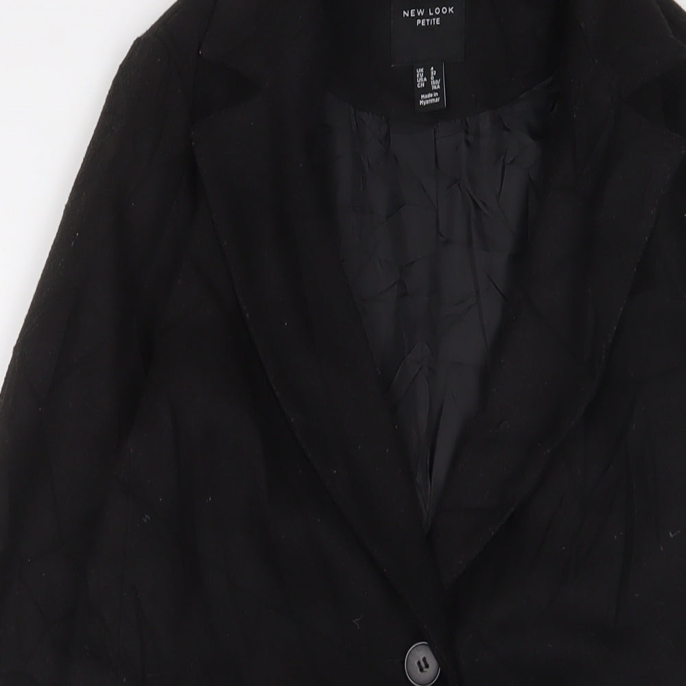 Womens UK Size 4 New Look Black Overcoat