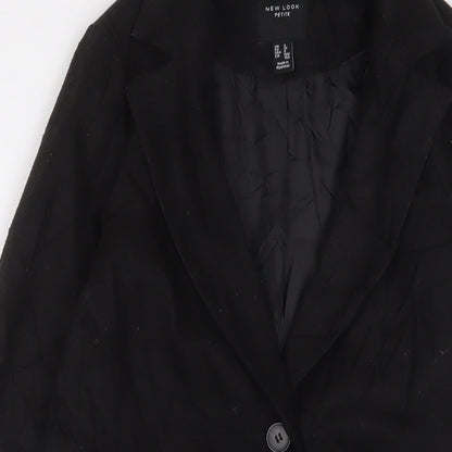 Womens UK Size 4 New Look Black Overcoat