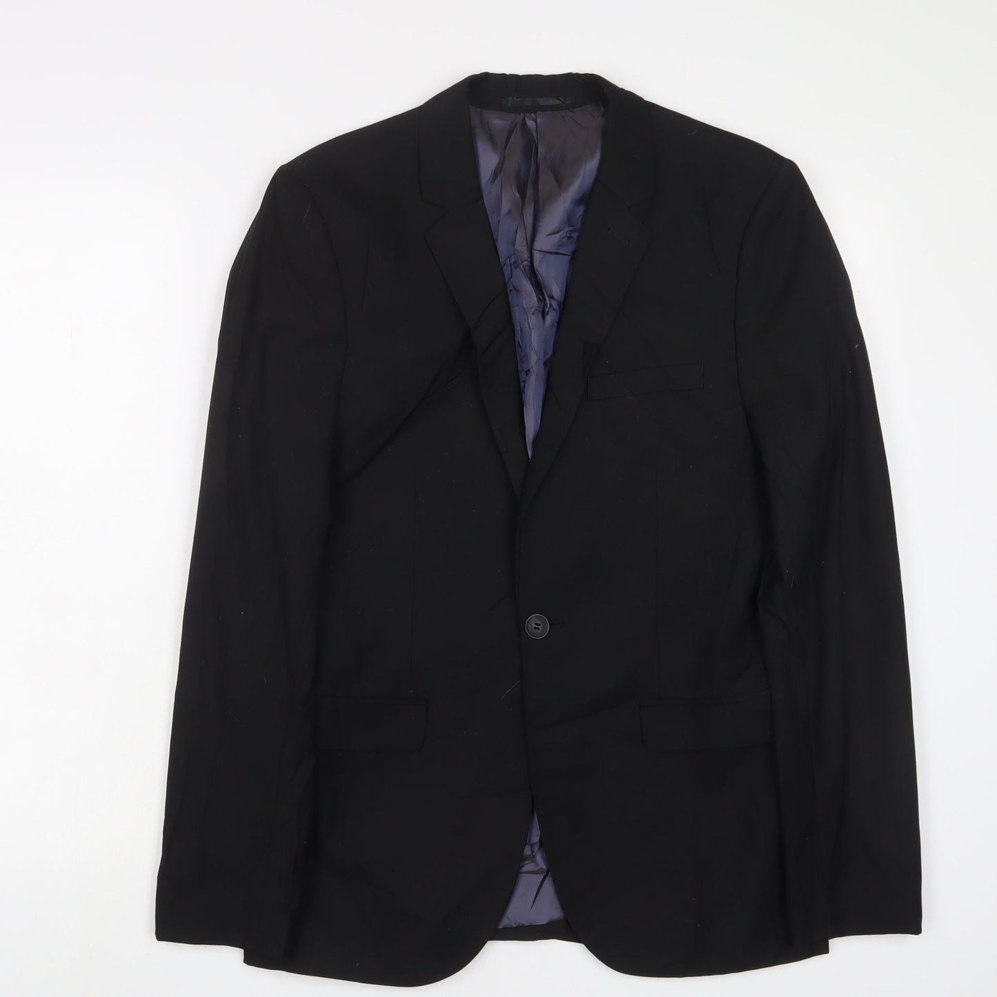 Mens UK Size 36 Topman Regular Black Suit Jacket